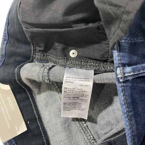 Chicos Secret Stretch Jeggings Women Dark Wash Jeans Sz 2 x30 NWT Ripped Denim - Picture 7 of 13
